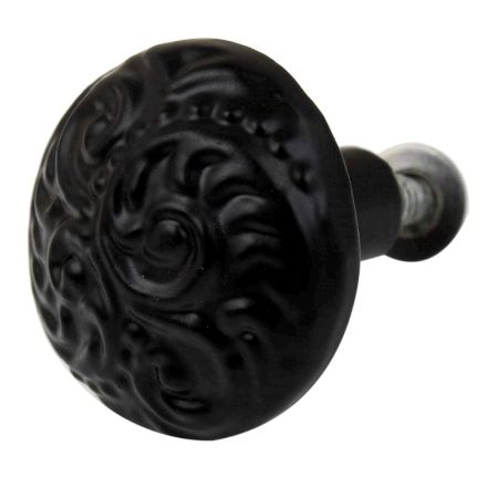 Black Floral Iron Cabinet Knob